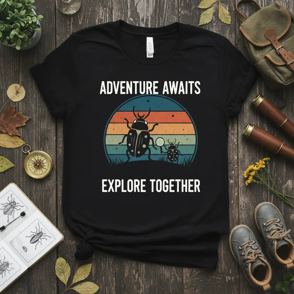 Adventure Awaits Explore Together Retro Bug T-Shirt