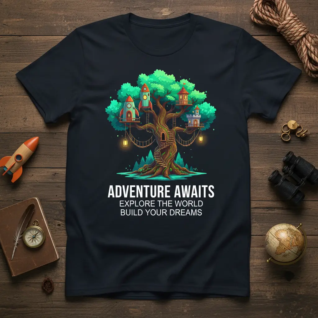 Adventure Awaits Explore the World Build Your Dreams T-Shirt