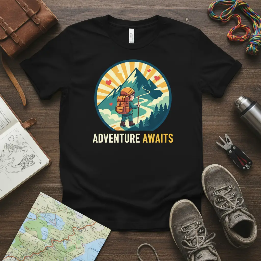 Adventure Awaits Hiking T-Shirt Outdoor Explorer Gift