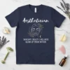 Navy t-shirt with white text "Aesthetician Skincare Beauty Wellness Glow Up From Within" and a minimalist face graphic