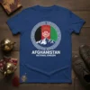 Afghanistan National Emblem t-shirt with flag colors, mountains, and text 'AFGHANISTAN NATIONAL EMBLEM'
