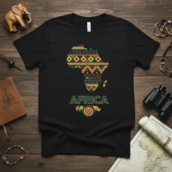 Africa Map Tribal Design creative graphic design printed on comfortable cotton t-shirt
