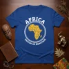 Africa United In Heritage t-shirt design with map of Africa and white text