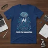 AI Coded For Innovation t-shirt with a futuristic brain and circuit board graphic
