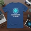 AI Is Not The Future, It's The Now quote with AI brain circuit graphic on a blue t-shirt