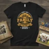 Ain't No Family Like The One I Got 2025 text with a stylized family tree graphic on a black t-shirt