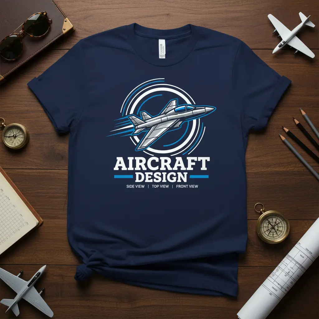 Aircraft Design Side View Top Front View Tee