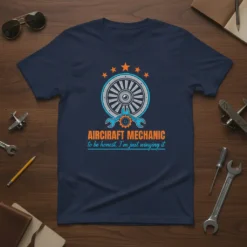 Aircraft Mechanic to be honest, I'm just winging it t-shirt with jet engine and wrench graphic