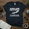 AIRPLANE HEARTBEAT text with a graphic of a flying airplane over a sound wave equalizer