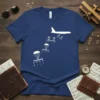 Airplane Parachute Music Notes unique graphic design printed on comfortable cotton t-shirt