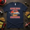 Airport Rescue Firefighter t-shirt design with airplane, helicopter, and firefighter graphic