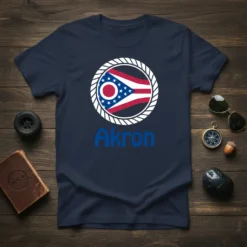 Akron Ohio bold graphic design printed on comfortable cotton t-shirt