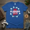 Alabama For Life t-shirt design with red state outline and cotton wreath graphic