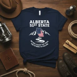Alberta 51st State We text design featuring unique typography on quality t-shirt