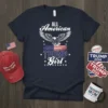 All American Trump Girl t-shirt with eagle, American flag, and stars graphic
