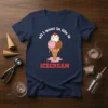 Navy t-shirt with "all i want in life is ICECREAM" text and a graphic of a melting ice cream cone