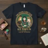 ALL PAWS IN FELINE CARD CLUB unique graphic design printed on comfortable cotton t-shirt