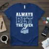 Always Bet The Over t-shirt with stacks of coins and upward arrow graphic