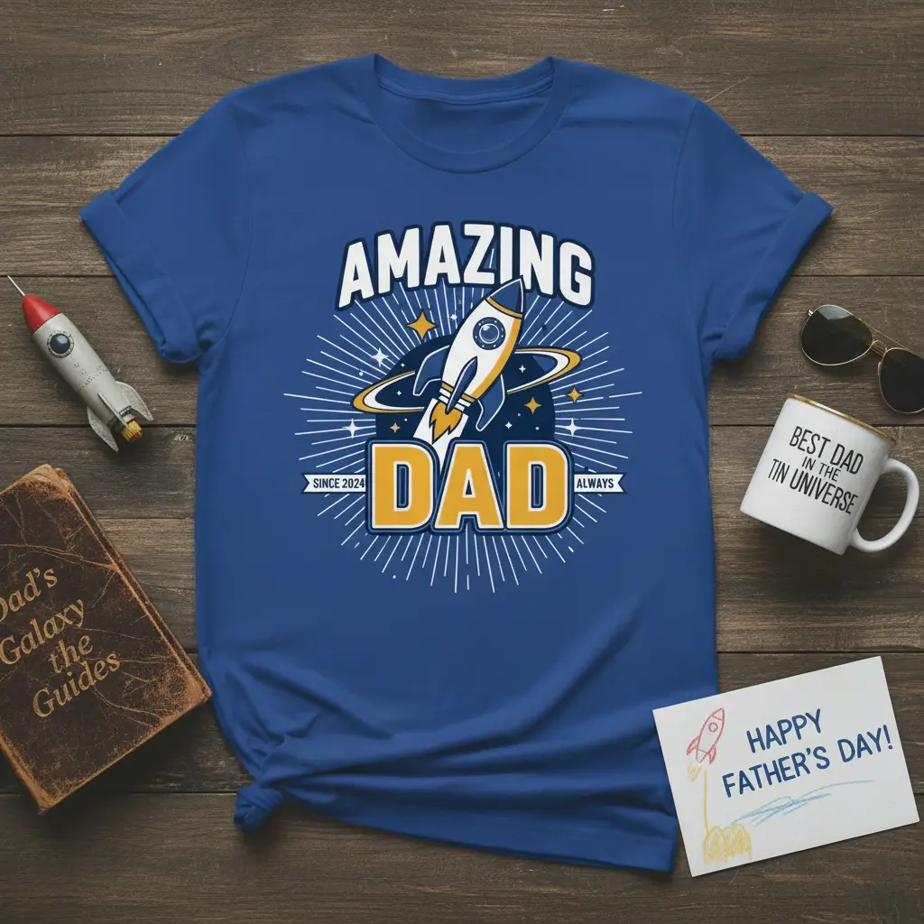 Amazing Dad Since 2024 Always Rocket T-Shirt
