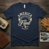 AMERICA Flint EST. 1819 MICHIGAN text design with a bridge graphic and Michigan state outline