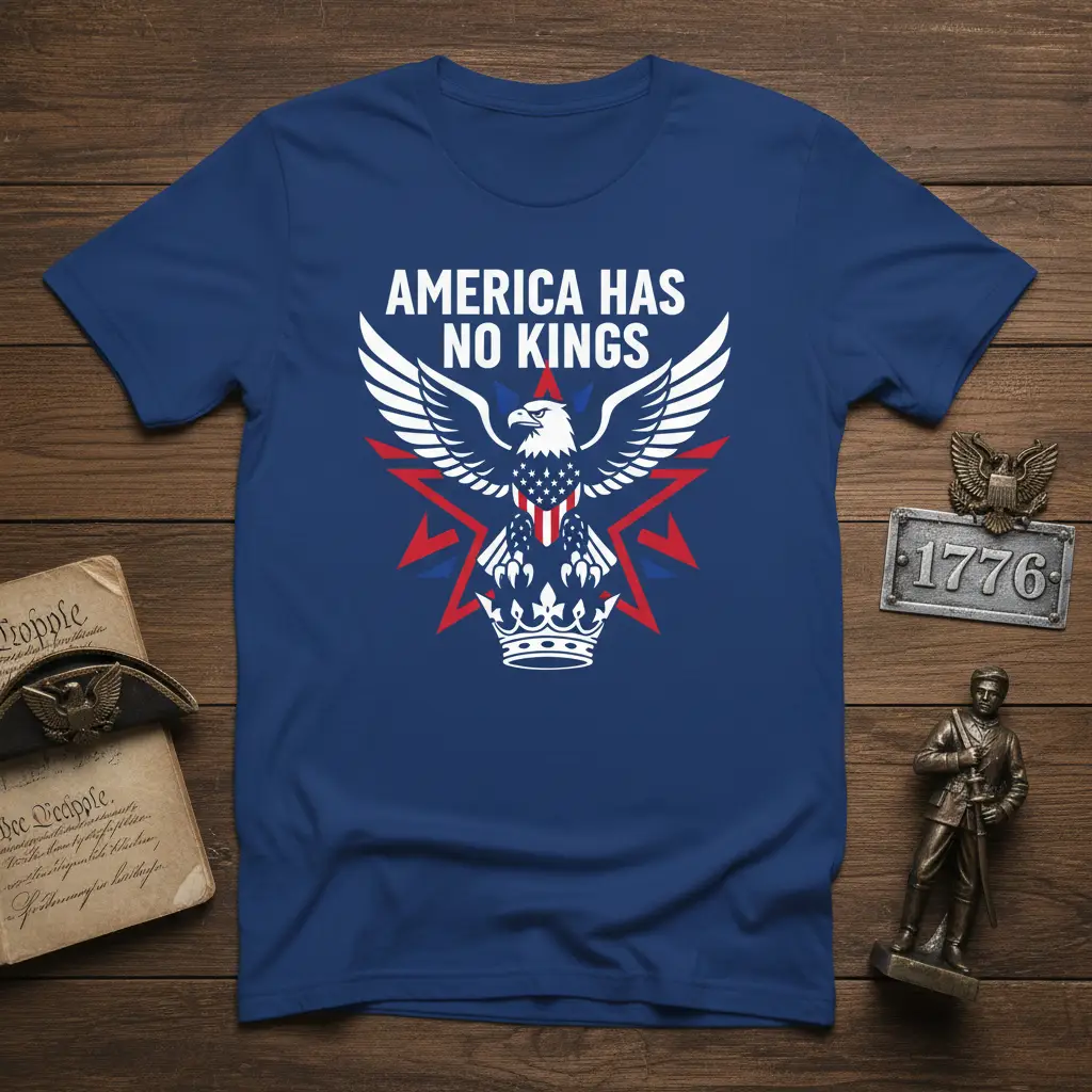 America Has No Kings Patriotic Eagle T-Shirt Usa Pride Gift