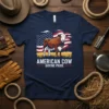 American Cow Bovine Pride t-shirt design featuring a cow in front of the American flag