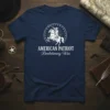American Patriot Revolutionary War t-shirt with a circular graphic of a rider on horseback and stars