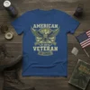 American By Birth Veteran By Choice t-shirt with eagle and rifles graphic