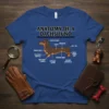 Anatomy of a Dachshund T-Shirt with humorous labels for body parts like 'Velvety Ears' and 'Torpedo Body'