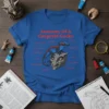 Anatomy Of A Gargoyle Gecko T-Shirt with detailed labels and a blue gecko illustration sitting on a gargoyle head