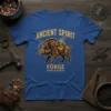 T-shirt featuring the text "ANCIENT SPIRIT FORGE IRON & EARTH" and a geometric boar graphic