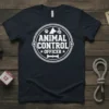 Animal Control Officer t-shirt with circular emblem featuring paws, a dog silhouette, and a bone graphic