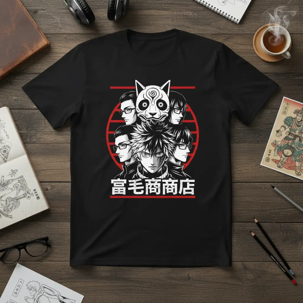 富毛商店 Anime Character Graphic T-Shirt Japanese Streetwear