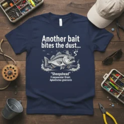 Another bait bites the dust Sheepshead stylish graphic design printed on comfortable cotton t-shirt