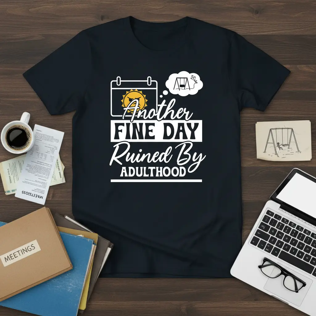Another Fine Day Ruined by Adulthood Funny T-Shirt