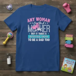 Any Woman Can Be A Mother But It Takes A Badass Mom To Be A Dad Too quote t-shirt design