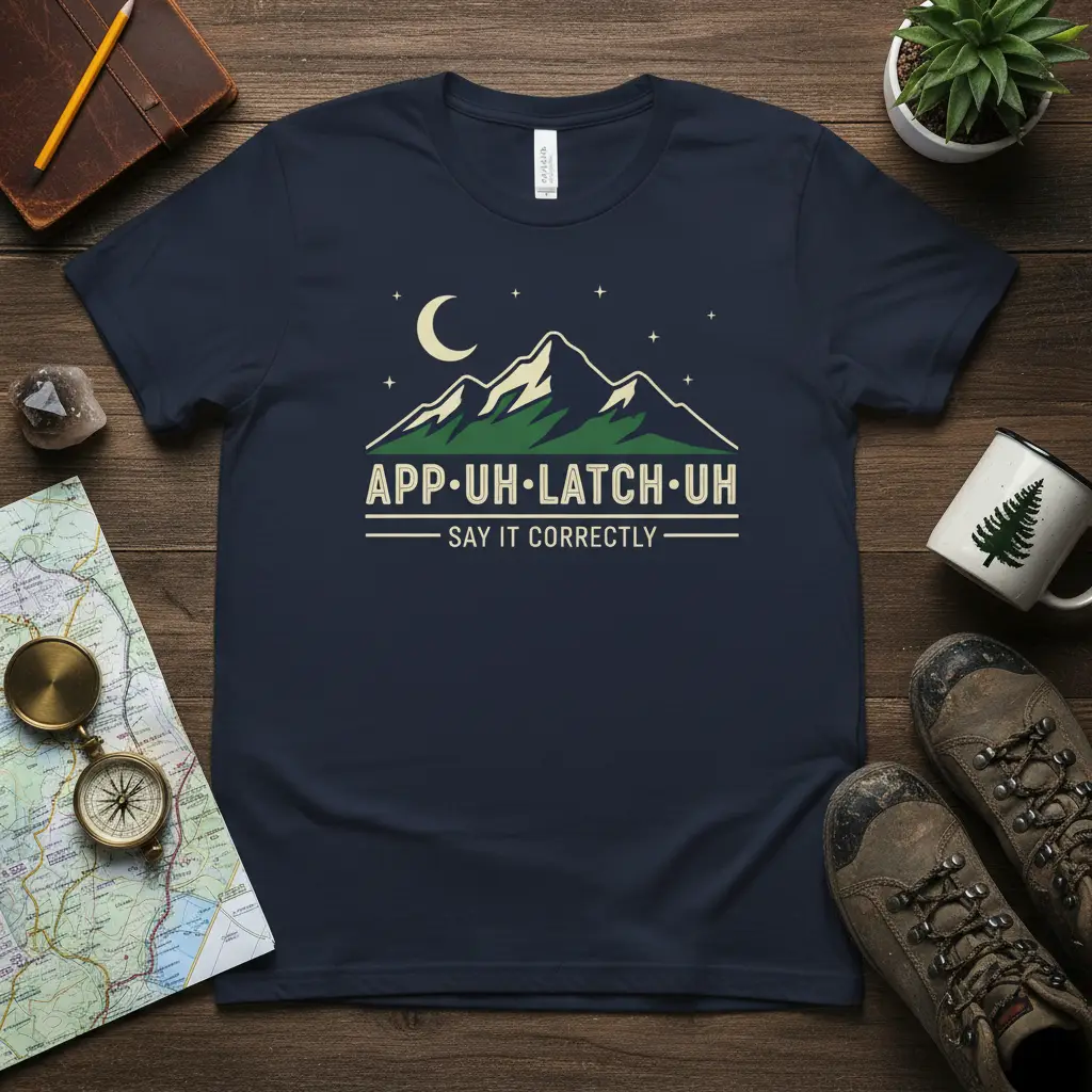 App·uh·latch·uh Say It Correctly Mountain Tee