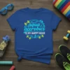 Aqua aerobics IS MY HAPPY HOUR text design with water splashes and dumbbells on a blue t-shirt