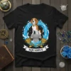 Aquarius Beagle Dog Zodiac T-Shirt featuring a beagle sitting on a pedestal with astrological symbols and the word AQUARIUS