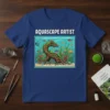 Aquascape Artist t-shirt with a dragon-shaped driftwood and fish in a planted aquarium design