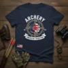 Archery American Tradition t-shirt design with bow, arrows, and USA flag elements