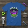 Area 51 Golf Club T-Shirt with alien UFO design on a golf course under a starry sky