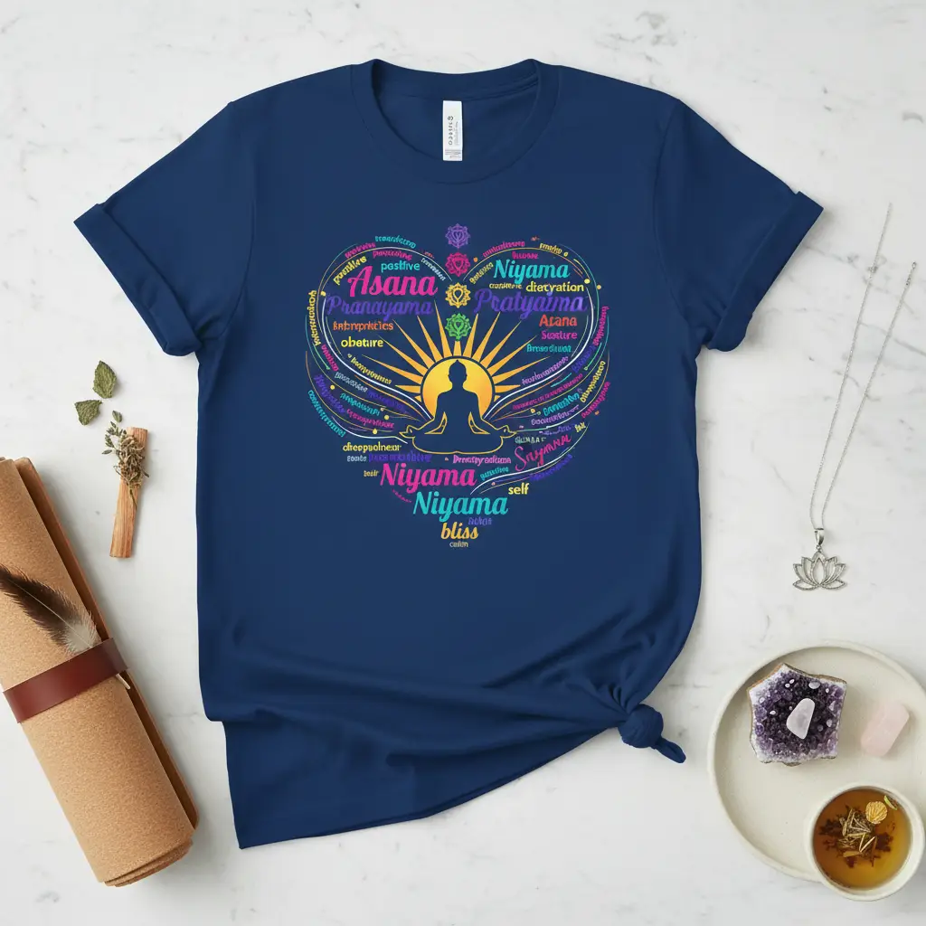 Asana Pranayama Pratyayama Niyama quote printed with bold typography on soft premium material t-shirt design