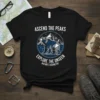 Black t-shirt with geometric bear, mountains, and the text "ASCEND THE PEAKS EXPLORE THE UNSEEN NATURE'S GEOMETRY"