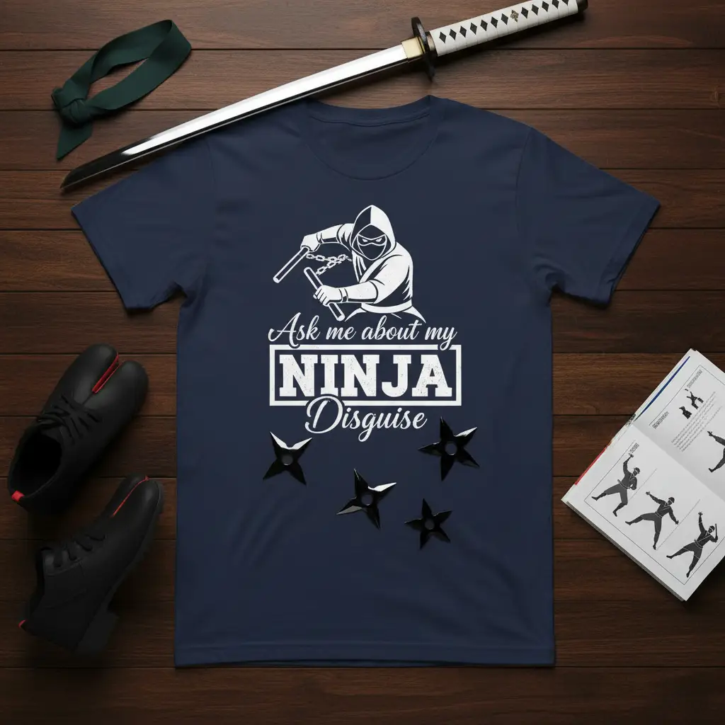 Ask Me About My Ninja Disguise Funny T-Shirt