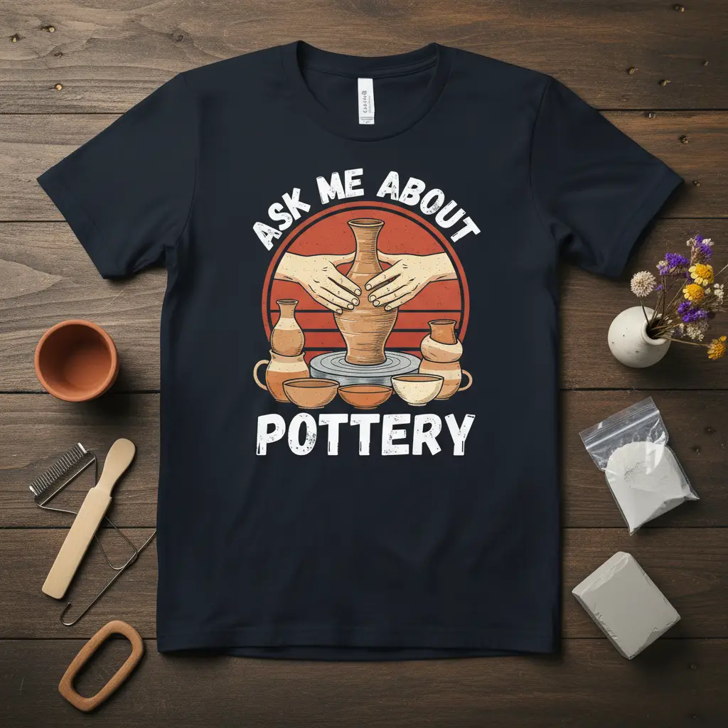Ask Me About Pottery T-Shirt Funny Ceramic Artist Gift