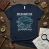 Ask Me About The Western Interior Seaway Cretaceous North America t-shirt with mosasaur graphic and ammonite designs
