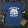 Assateague Island National Seashore Maryland t-shirt design with a running horse and waves