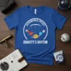 ASTRUMOONCAL PHYSICS GRAVITY'S RHYTHM t-shirt design with planets in orbit and celestial text