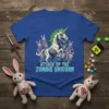 Attack of the Zombie Unicorn T-Shirt with a skeletal unicorn and zombie bunnies design